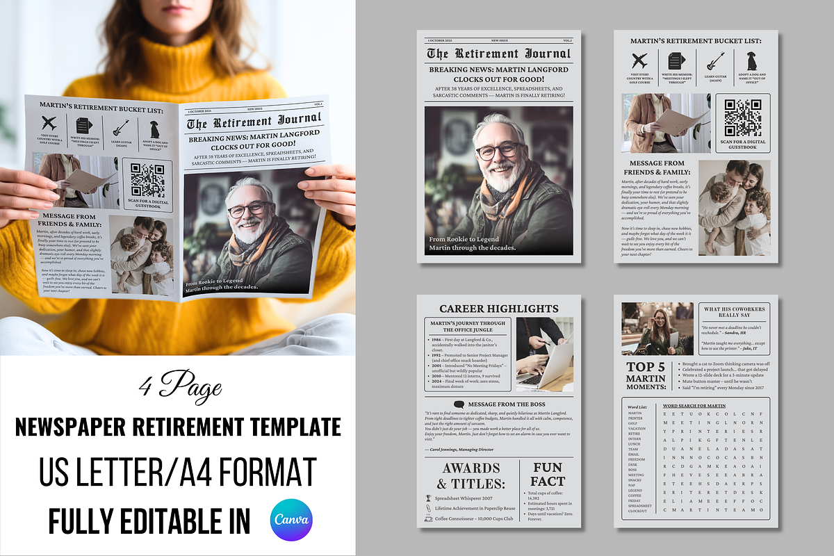 Newspaper Retirement Template, an Invitation Template by ZoloDesignHub ...