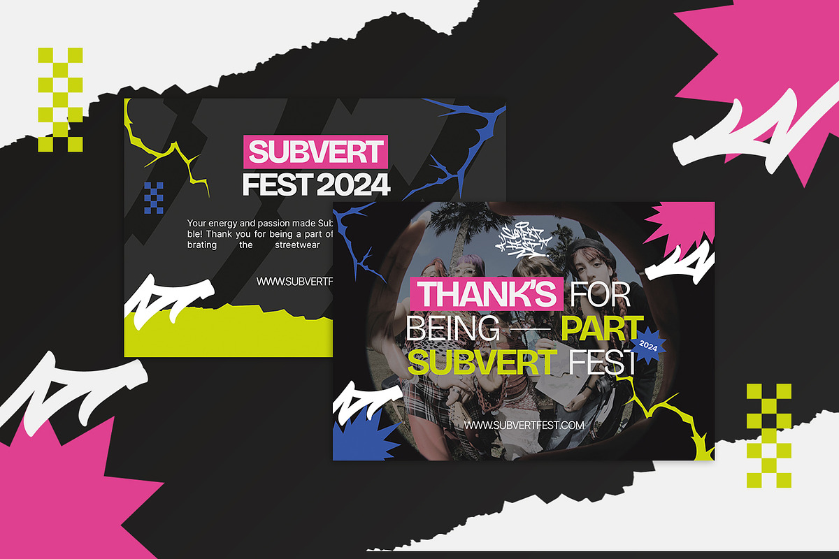 Subvert Fest - Thank You Card, a Print Template by StreaksideStd (Photo 3 of 3)