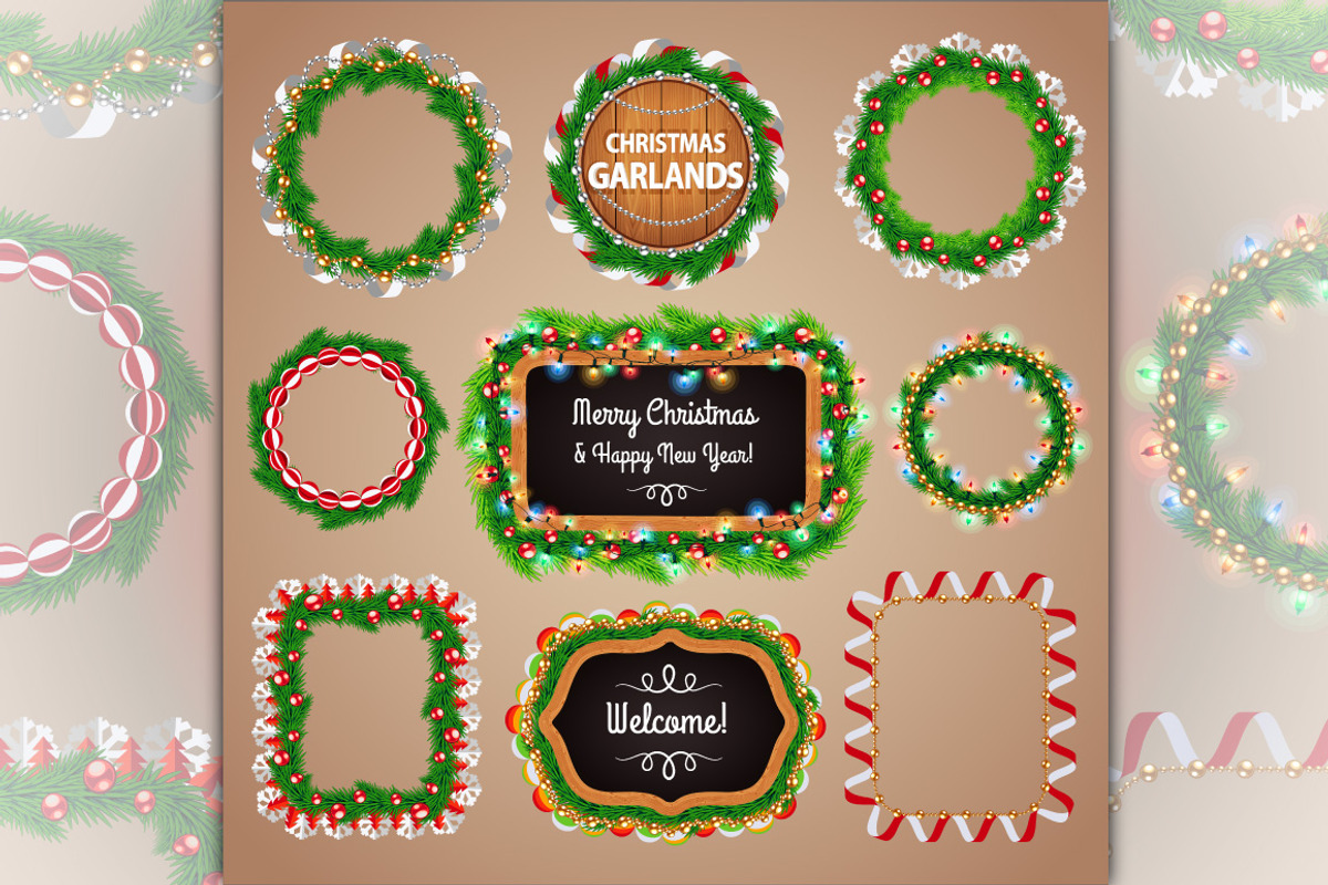 Christmas Garlands Set, a Decorative Illustration by Voysla's Shop (Photo 3 of 5)