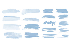Delicate pastel blue watercolor, an Illustration by Tati_Kli