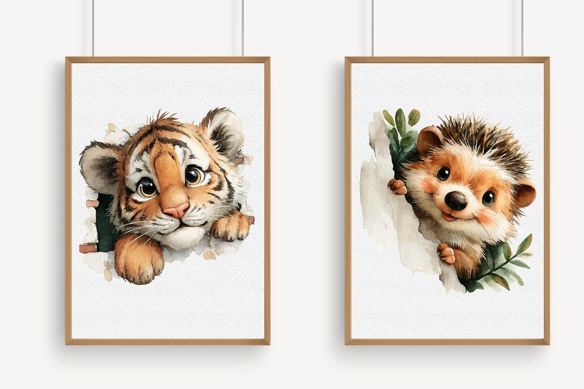 Funny Cute Animal Peeking clipart, an Illustration by Libby Wishes (Photo 4 of 7)