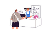 People pay at store checkout set, a Person Illustration by PaperTrident (Thumbnail 5 of 11)