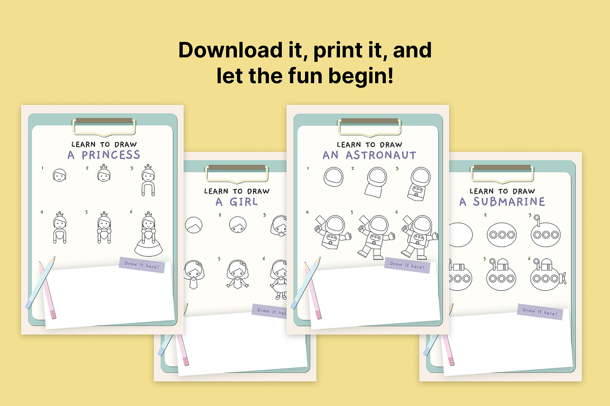 100 Easy Drawings for Kids, an Education Illustration by RioCloud (Photo 2 of 3)