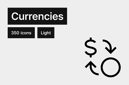 Currencies Light - 350 icons
