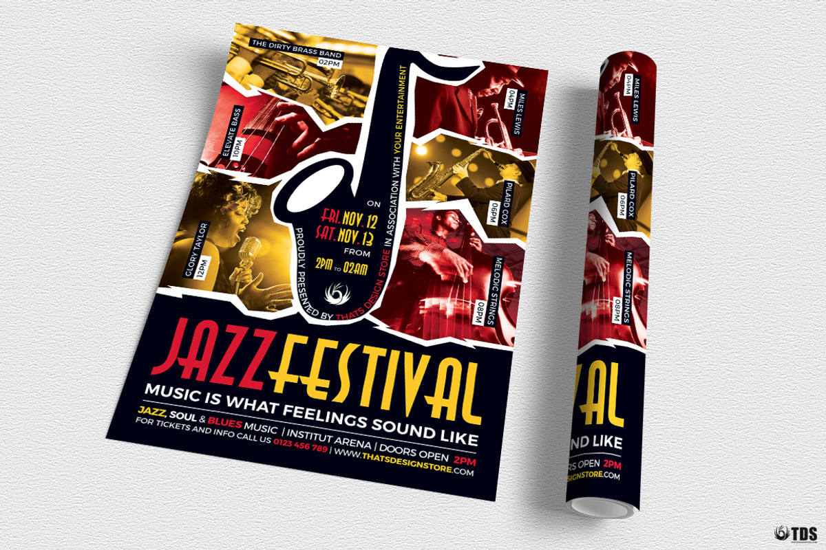 Jazz Festival Flyer Template V8, a Flyer Template by ThatsDesignArt (Photo 3 of 7)