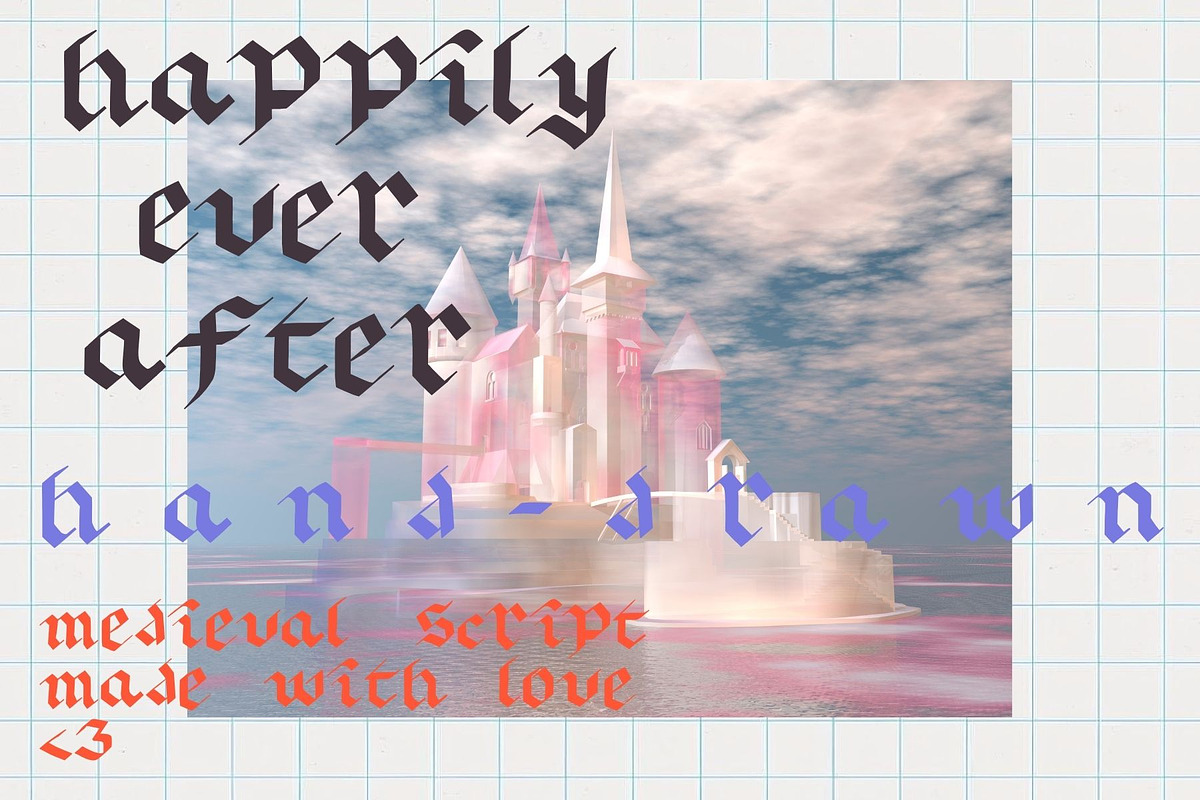 Happily Ever After Medieval Font, a Handwritten Font by Eryn Rose Design (Photo 3 of 18)