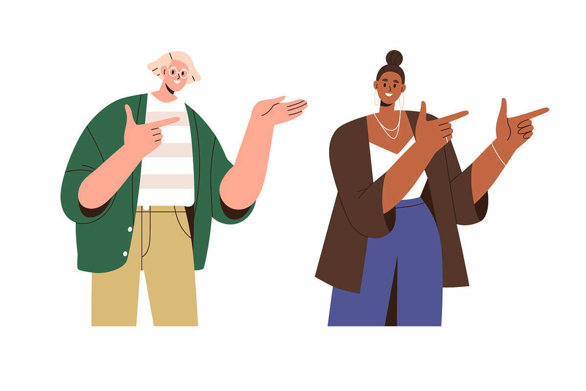 People pointing, presenting set, a Person Illustration by Good Studio (Photo 2 of 5)