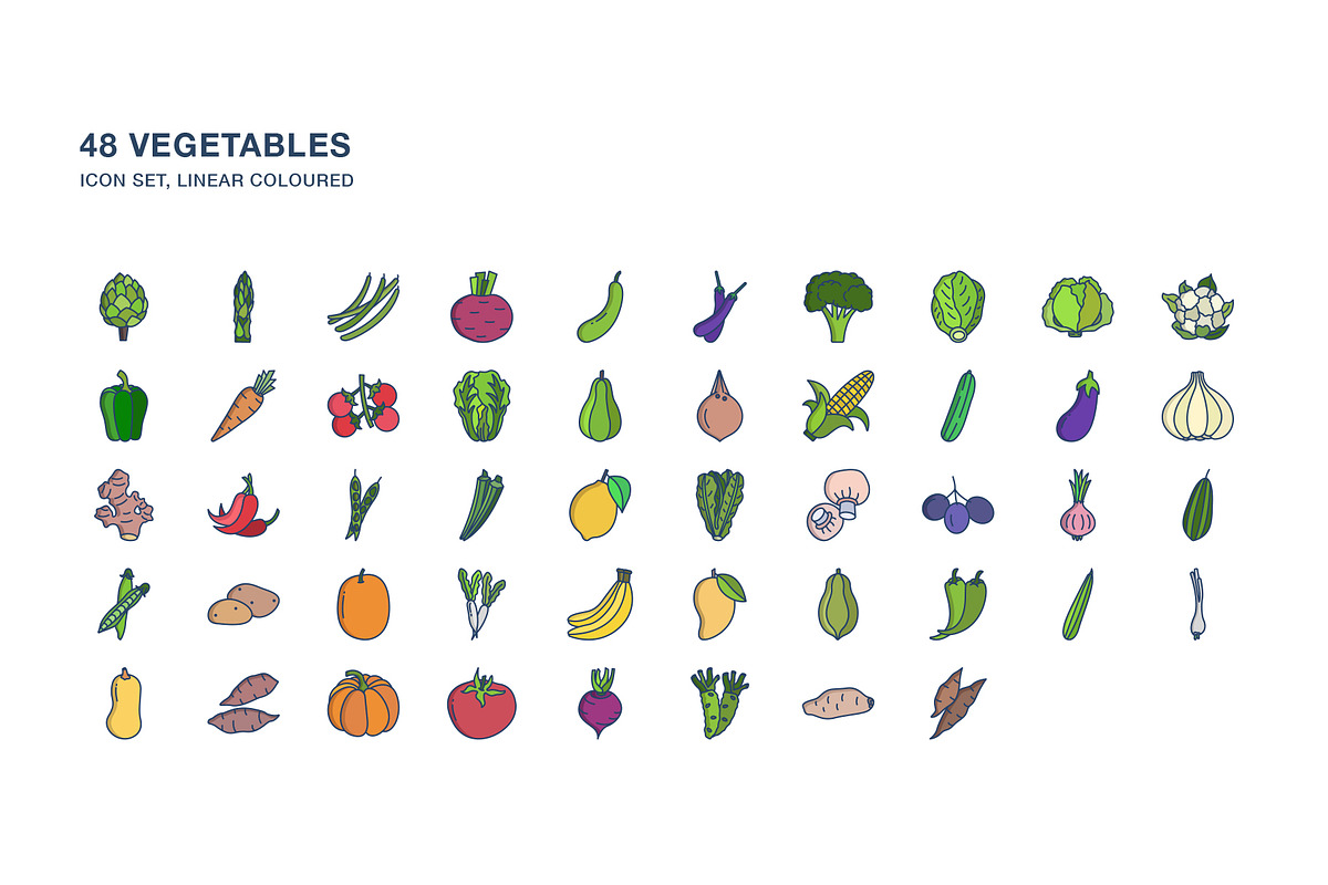 Vegetables icon set, an Icon by Icongeek26 (Photo 2 of 6)