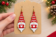 Christmas Gnome Earrings Laser Cut, a Seasonal Illustration by Canvas Craft (Thumbnail 2 of 4)