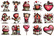 Whimsical Valentine Clipart, an Illustration by OK Design (Thumbnail 3 of 6)