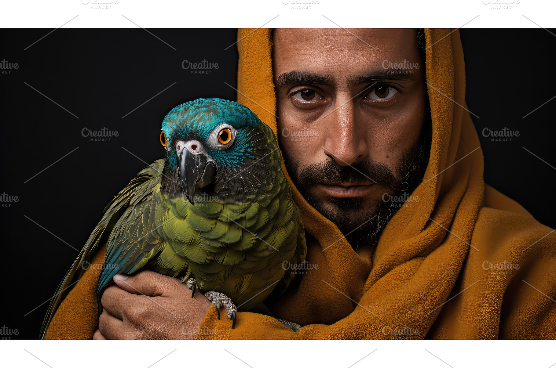 parrot blue crowned conure ai, an Animal Photo by pikepicture