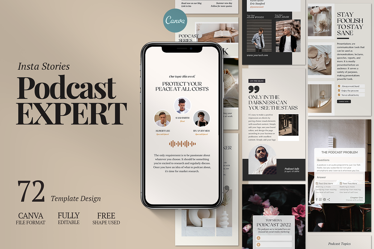 Instagram Podcast Expert CANVA, a Social Media Template by Analogi Studio (Photo 8 of 16)