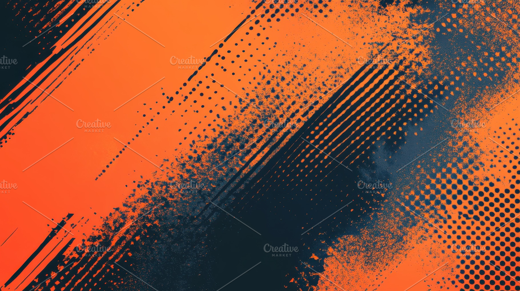 Abstract art orange and black paint, a Photo by Pixeness Studio