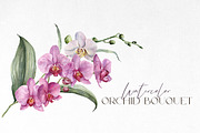 Orchid Watercolor flowers clipart, an Illustration by Yuliya Derbisheva (Thumbnail 8 of 10)