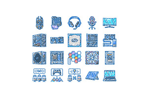 game pc gamer computer online icons, an Object Illustration by pikepicture