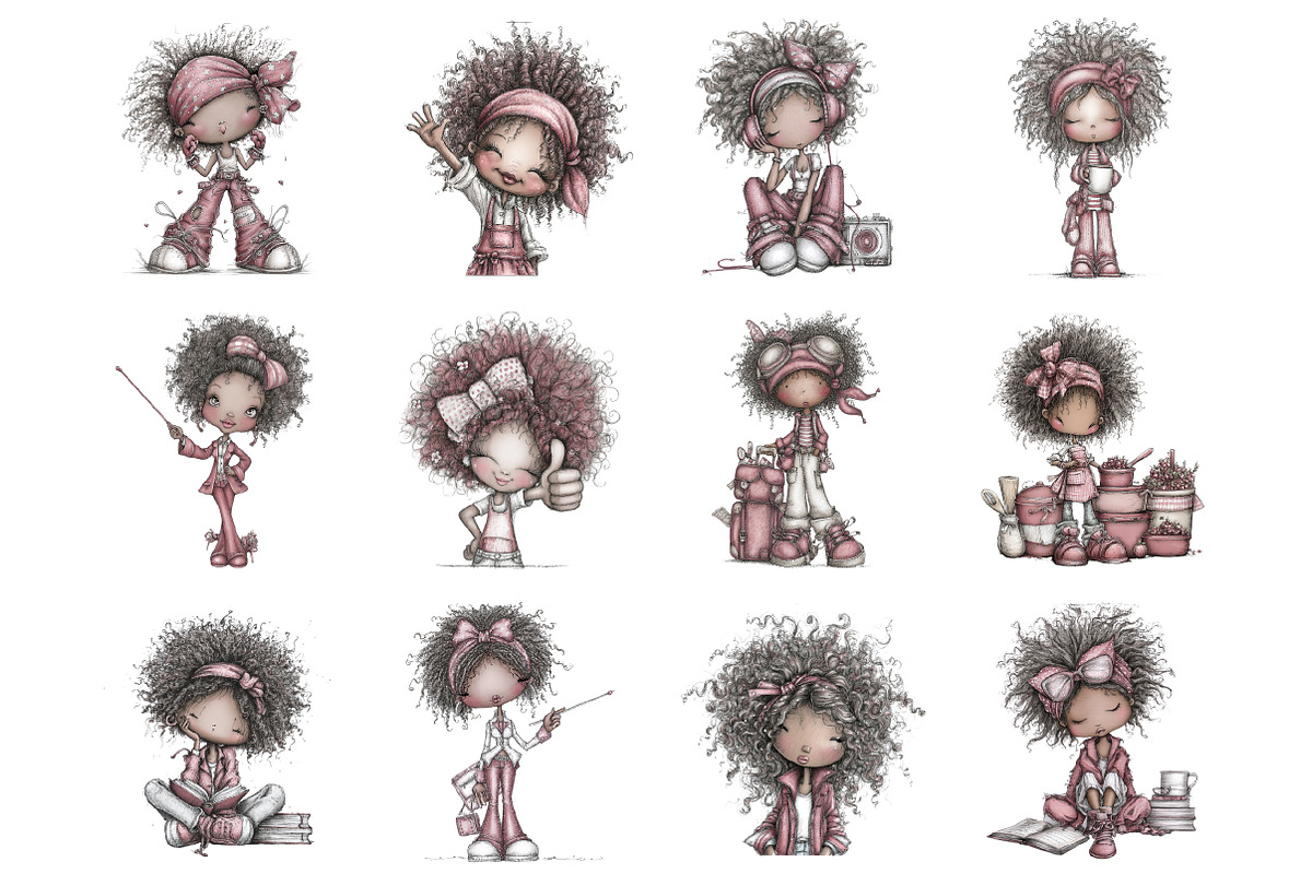 Afro Woman Clipart, an Illustration by Design Market (Photo 2 of 3)