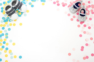 Baby Gender Reveal Flat Lay Template