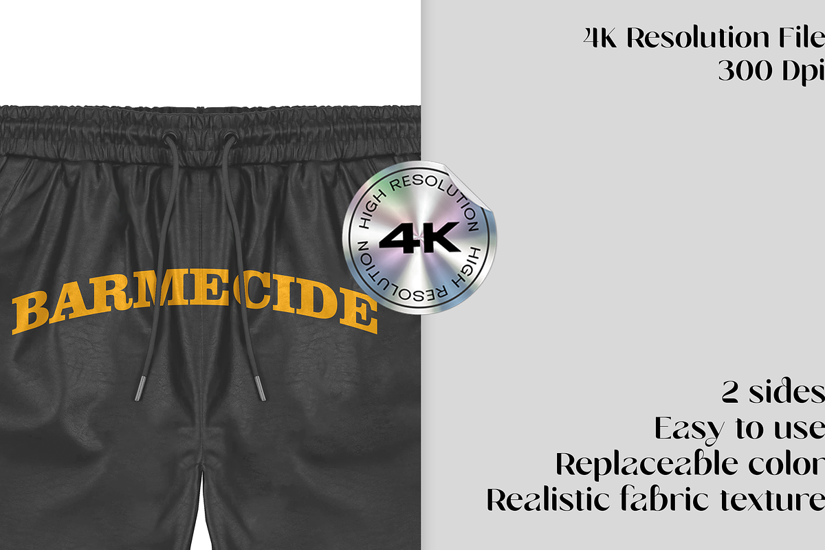 Leather shorts mockup, a Bottom Mockup by Barmecide Mockup Studio (Photo 2 of 3)