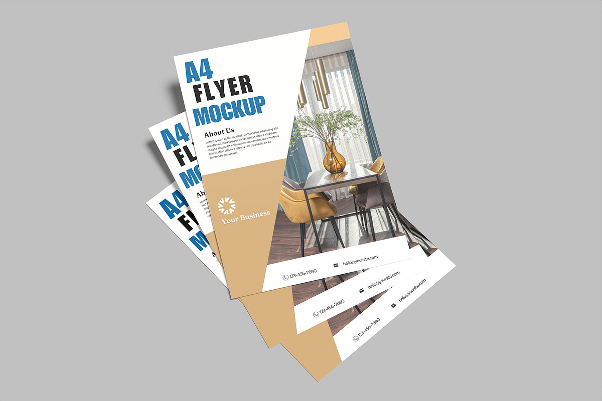 A4 Flyer Mockup, a Flyer Template by lamorastudio (Photo 5 of 11)