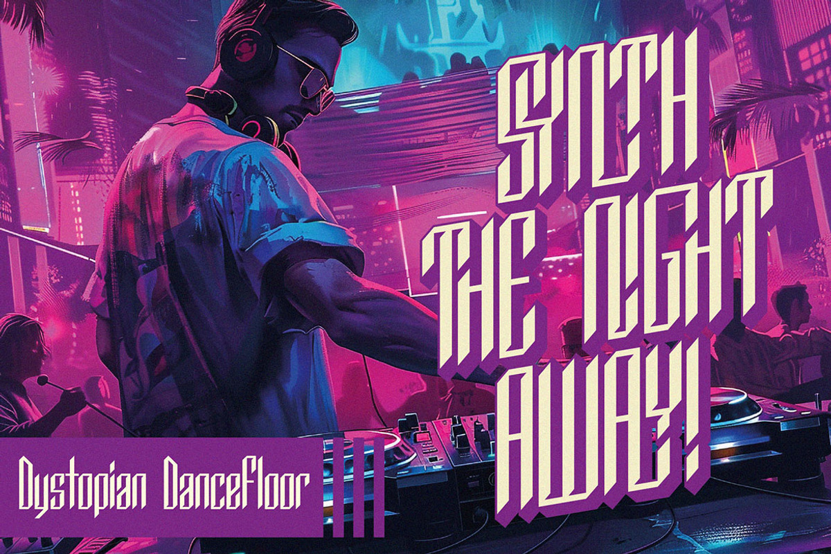 Synthcore - Fututristic Display Font, a Blackletter Font by JumboDesign (Photo 4 of 5)