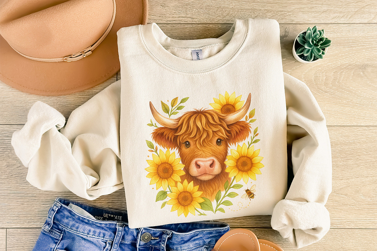 Highland Cow With Sunflowers PNG, an Illustration by SharpMarketplace (Photo 8 of 9)