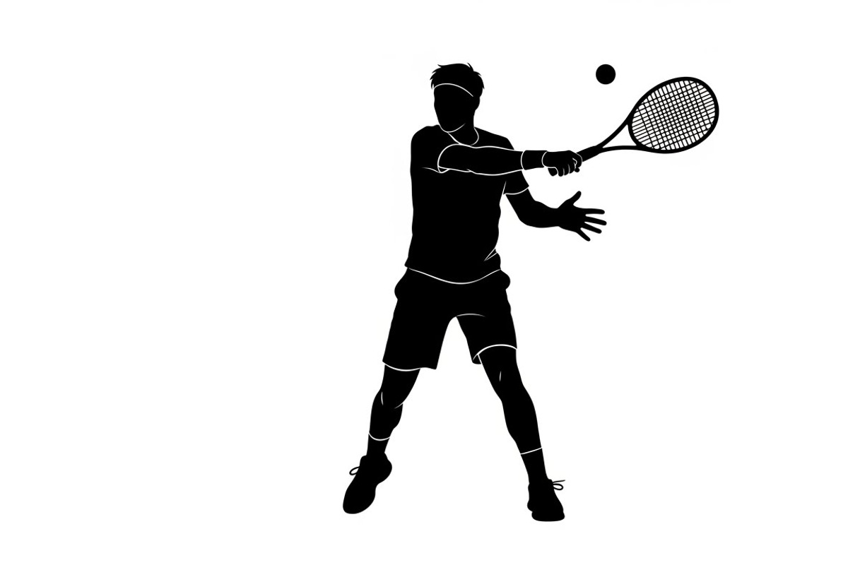 A dynamic Tennis Player Silhouettes, an Illustration by Amazin_art (Photo 21 of 31)