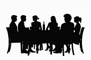 Dinner Table Silhouette Art, an Illustration by hafijul (Thumbnail 8 of 9)