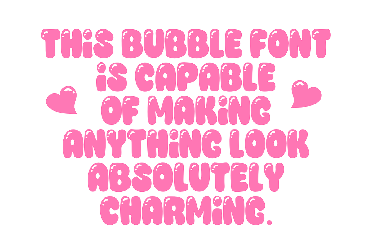 Pretty Bubble - Cute Springy Font, a Sans Serif Font by KiddoGlyphs Studio (Photo 4 of 5)