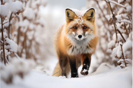 a fox prowling through a field