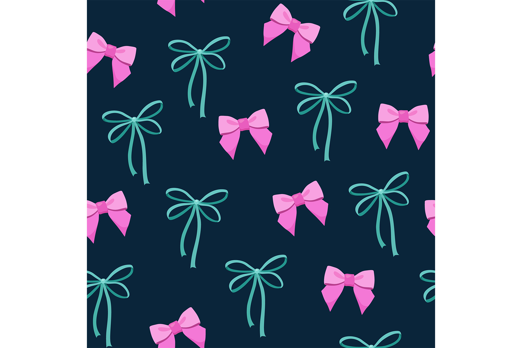 Colorful bows seamless pattern, a Decorative Illustration by Elen_Art