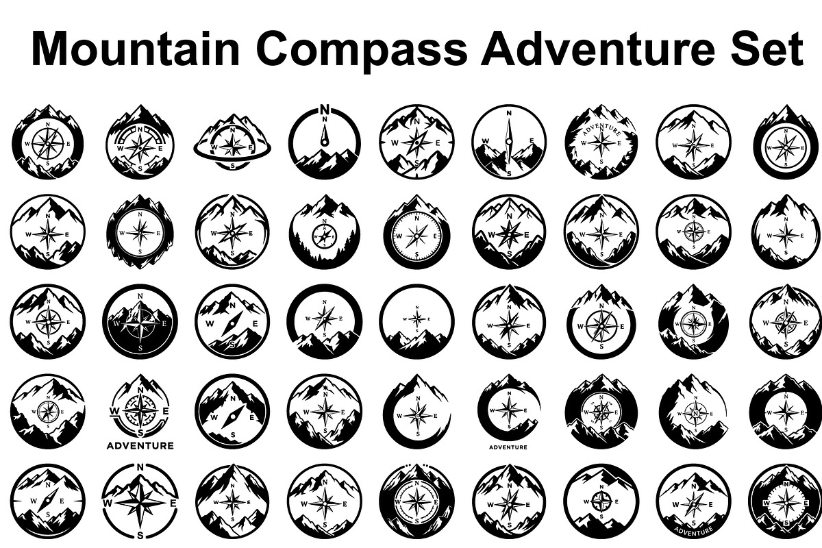 Mountain Compass Adventure Set, a Graphic by hafijul (Photo 1 of 6)