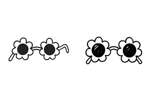 Vintage styled flower sunglasses, an Illustration by ZinetroN