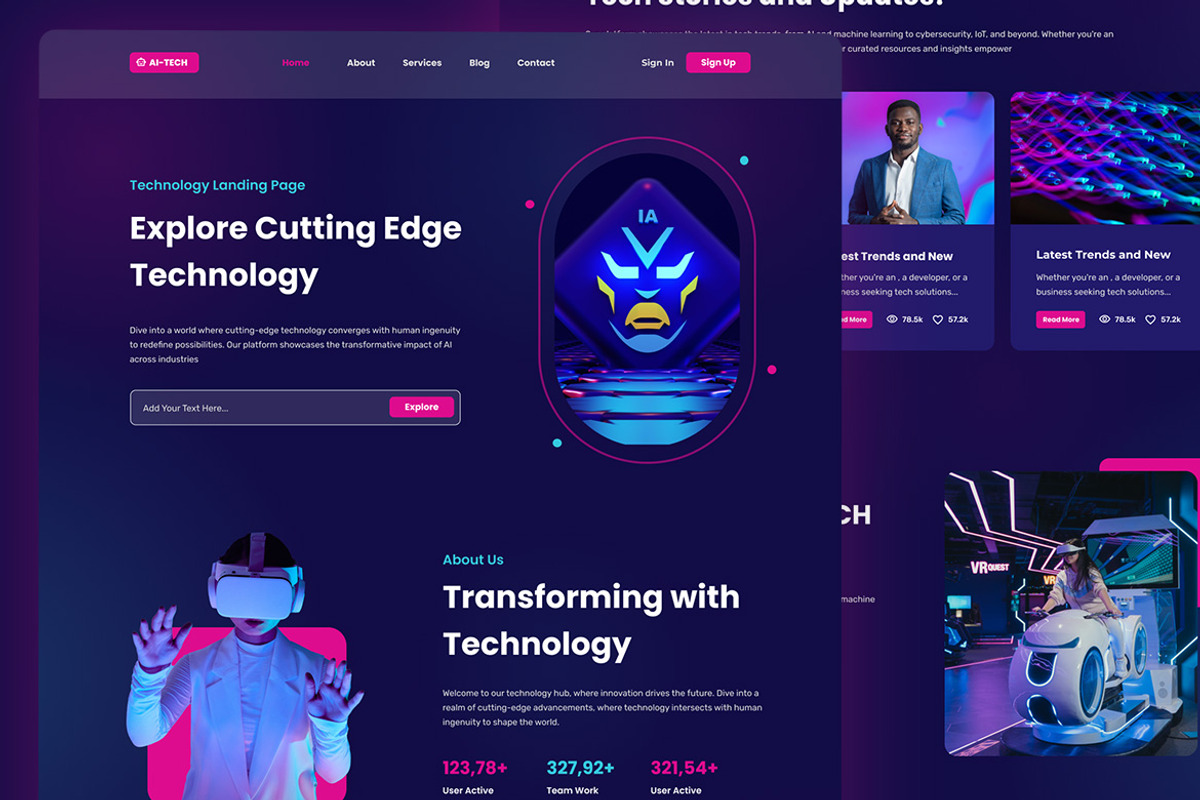 AI-TECH - Technology Landing Page, an UI Kit Template by ENATIVE (Photo 2 of 4)