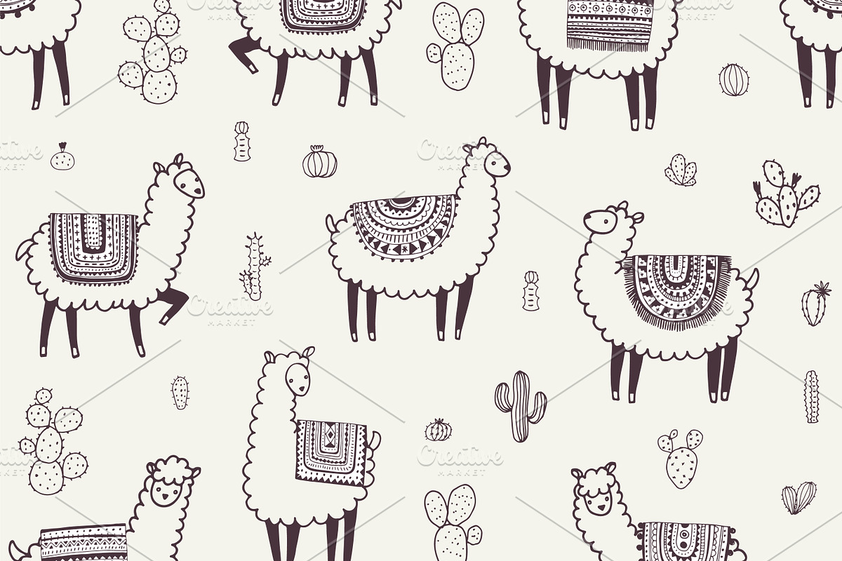 Alpaca, a Pattern Graphic by GooseFrol