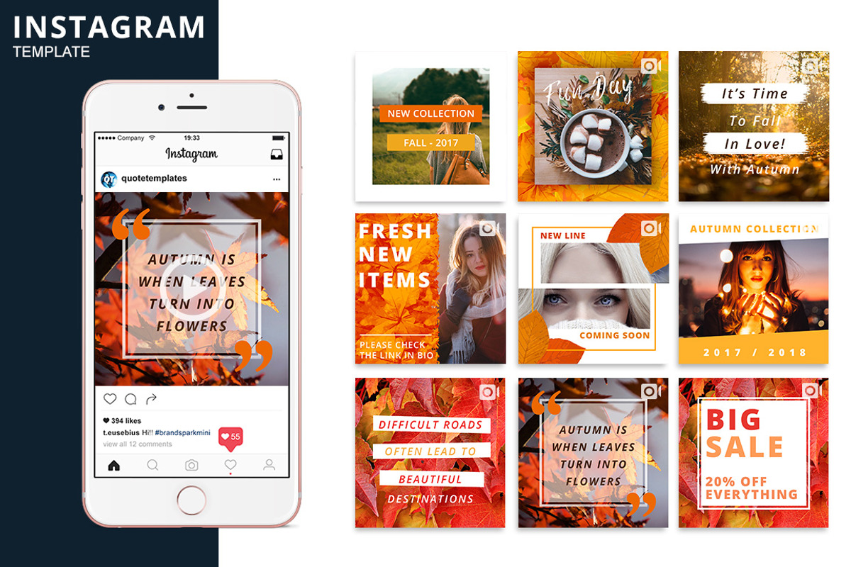 Autumn Instagram Animated Template, a Social Media Template by Brandspark Mini (Photo 1 of 2)