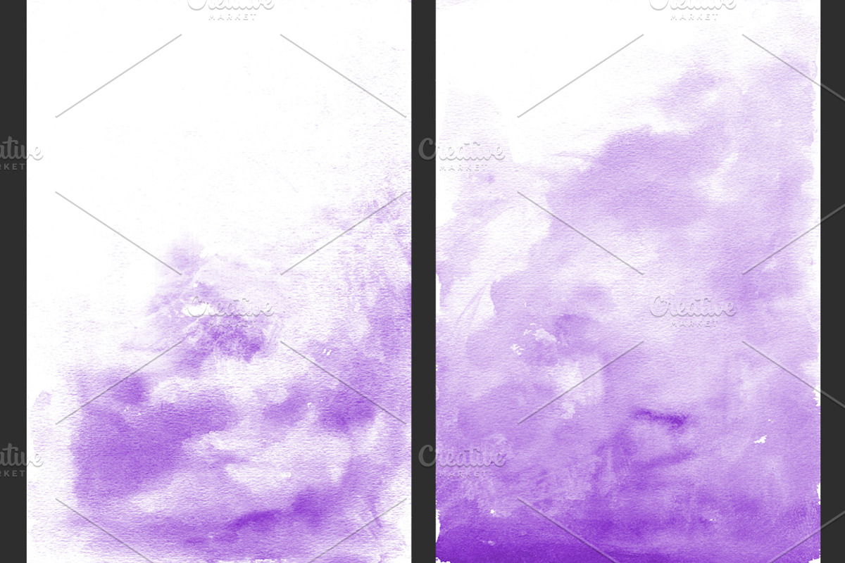Purple Ombre Watercolor Backgrounds, a Texture Graphic by M. by mprintly (Photo 2 of 6)
