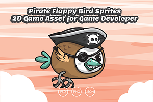 Pirate Flappy Bird - 2D Game Asset, an Illustration by Heavtryq Design