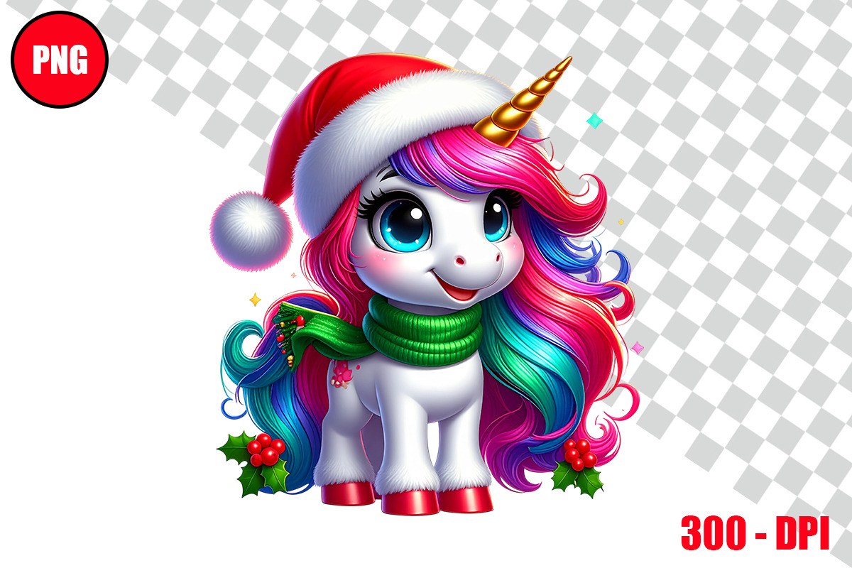 Christmas Unicorn Clipart Bundle, an Animal Illustration by taramija (Photo 24 of 26)