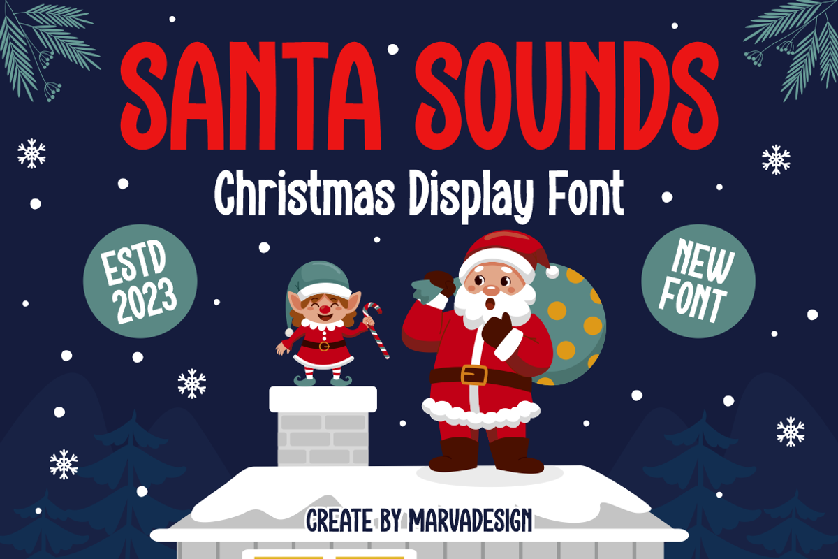Santa Sounds - A Display Christmas, a Sans Serif Font by Marvadesign (Photo 1 of 6)