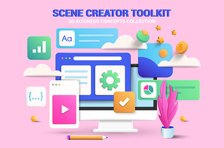 Modern 3d illustrations