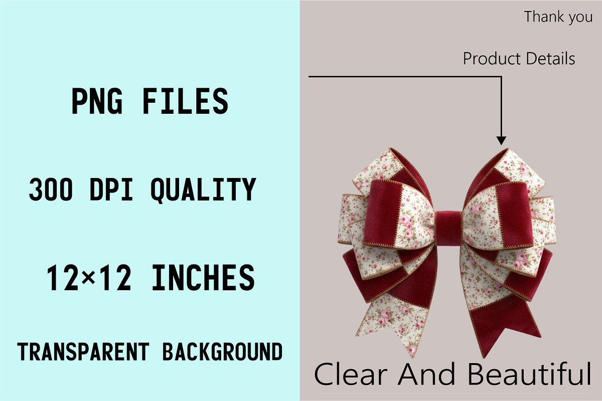 Valentine Patchwork Bow Clipart Bund, an Illustration by SVGArt (Photo 4 of 8)