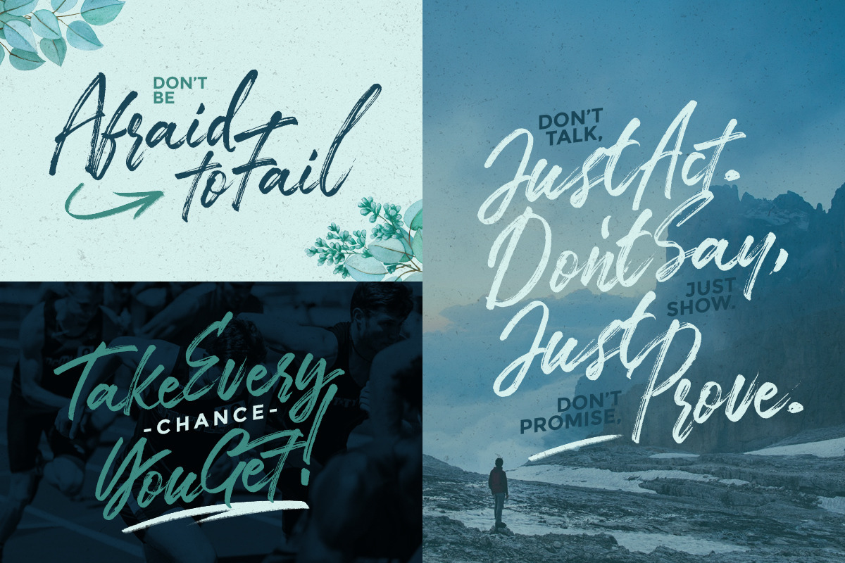TakeEasy Brush Font, a Script Font by Letterhend Studio (Photo 9 of 17)