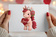 Crochet Faux Yarn Valentine Unicorn, an Illustration by DreamPrint404 (Thumbnail 2 of 8)