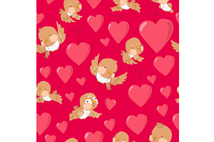 Seamless Pattern With Cute Birds and, an Animal Illustration by Maria Starus