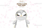 Animals wear mask cliparts, an Animal Illustration by TheHappyGiftArt (Thumbnail 4 of 6)