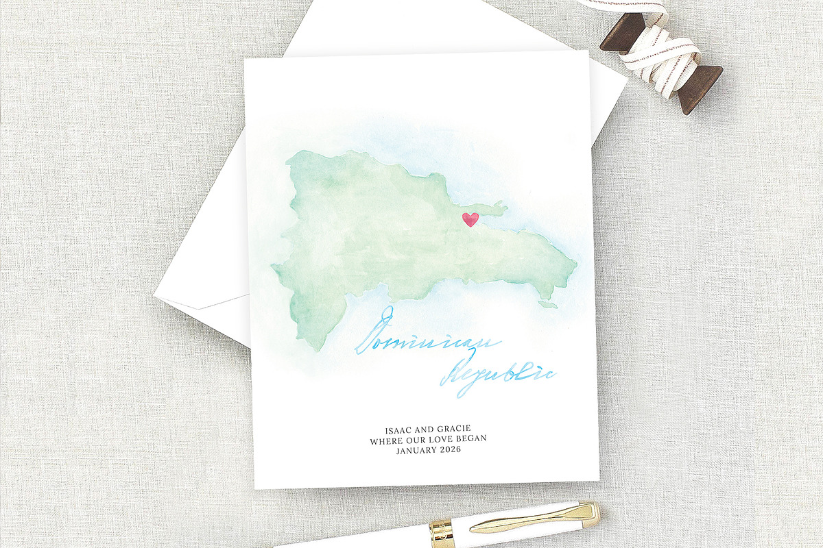 Watercolor Map of Dominican Republic, a Graphic by Beloved Paper (Photo 6 of 6)