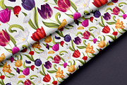 Colorful Tulips Seamless Pattern, a Pattern Graphic by MarynaPetrovska (Thumbnail 4 of 16)
