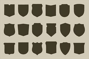 30 Shield Badge Shapes - By Hand