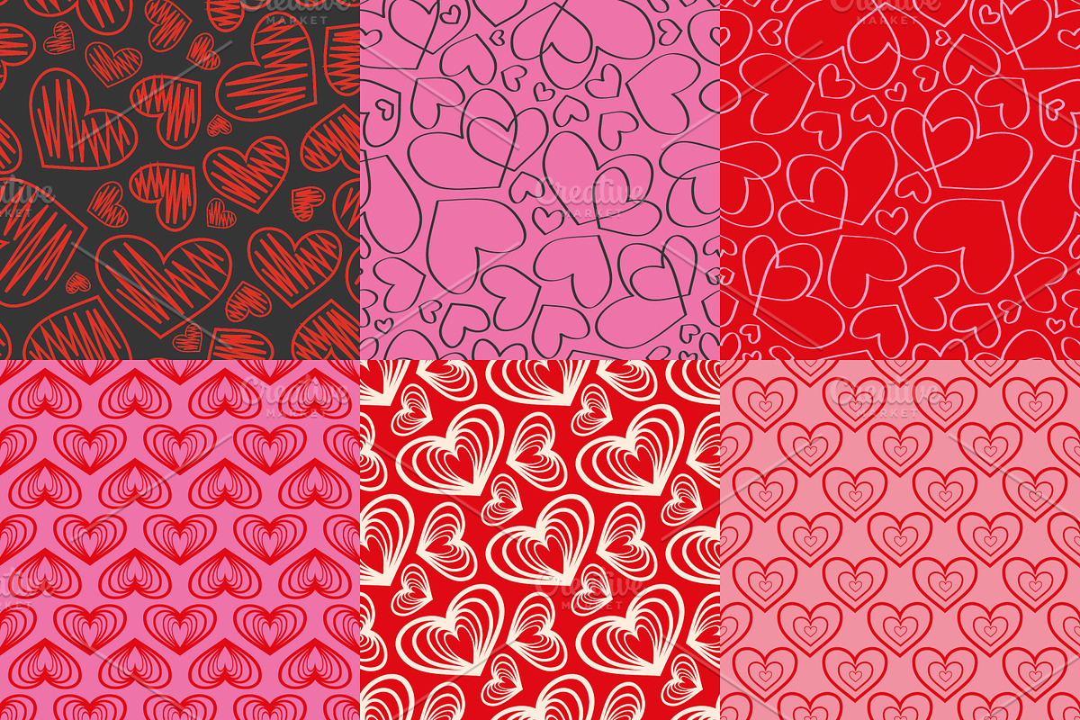 Playful Valentine Patterns, a Pattern Graphic by Art's and patterns (Photo 4 of 9)