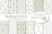 Wedding Damask Pattern Digital Paper, a Pattern Graphic by Leska's Digitals (Thumbnail 1 of 5)